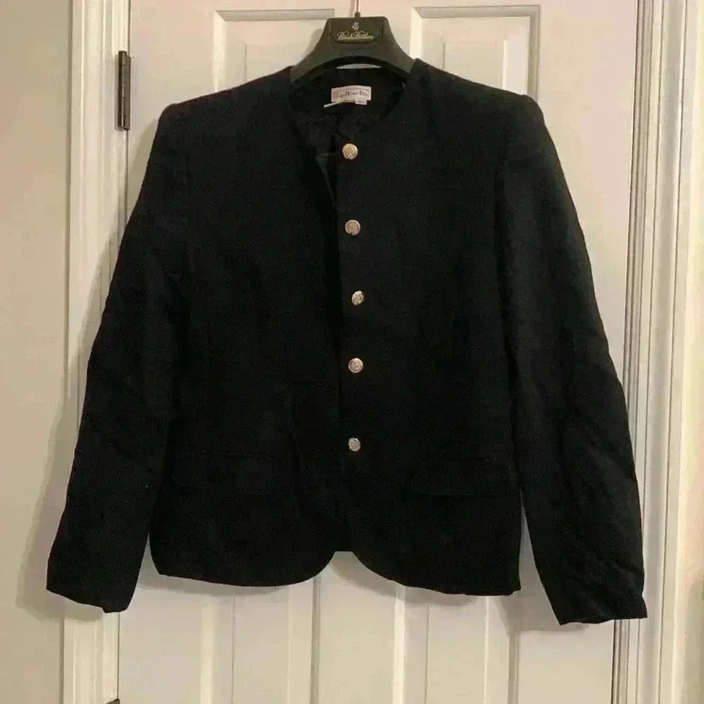 Talbots Black Blazer with Gold Buttons